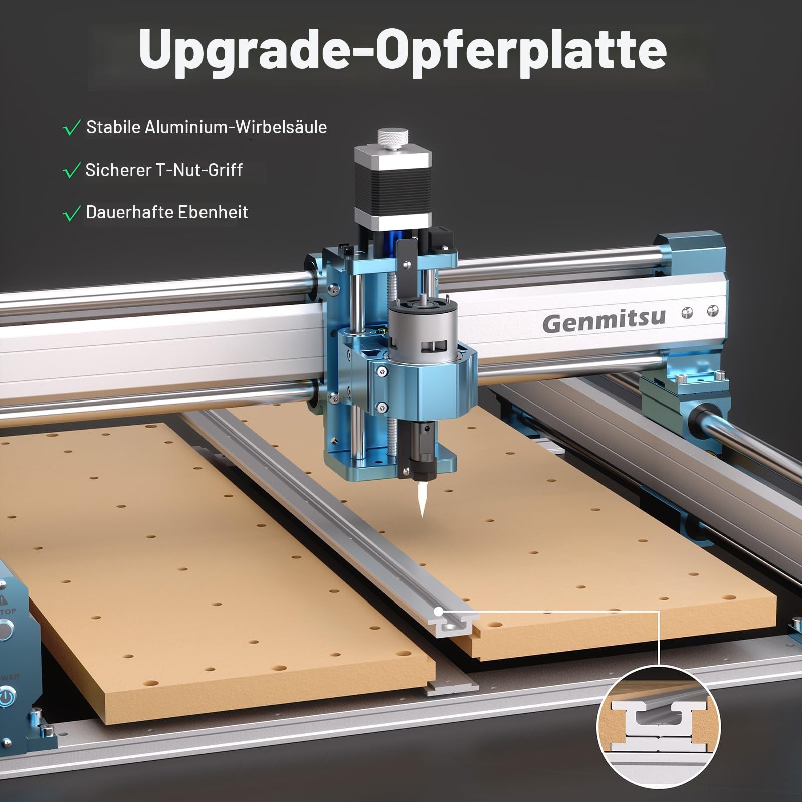 Genmitsu CNC-Fräsmaschine 4040-PRO für Holz Acryl MDF Nylon Fräsarbeiten, Graviermaschine mit GRBL Steuerung, 3 Achsen CNC-Maschine, Arbeitsbereich 400 x 400 x 78mm