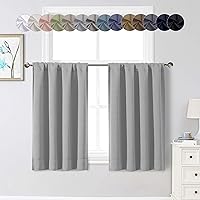 Vista 197 de Cortinas opacas para dormitorio, sala de estar, juego de 2 paneles de 54 pulgadas de largo, cortinas de oscurecimiento de habitación con aislamiento