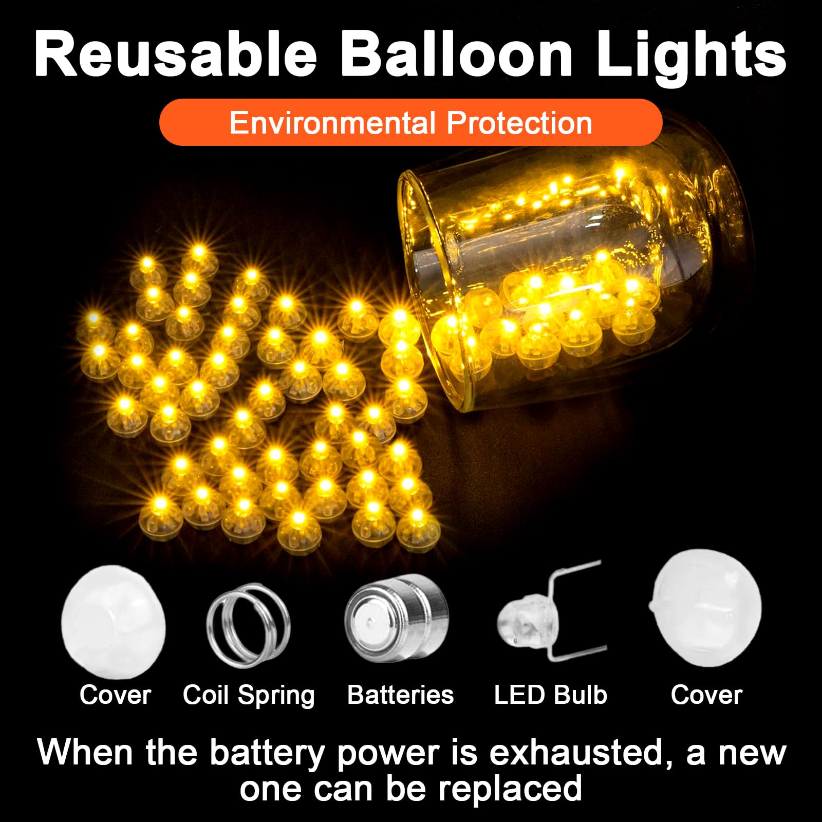 100 Pièces Mini Boules Lumineuses LED Pour Ballons - Lampes Batterie Bleu - Décoration Noël, Mariage, Fête