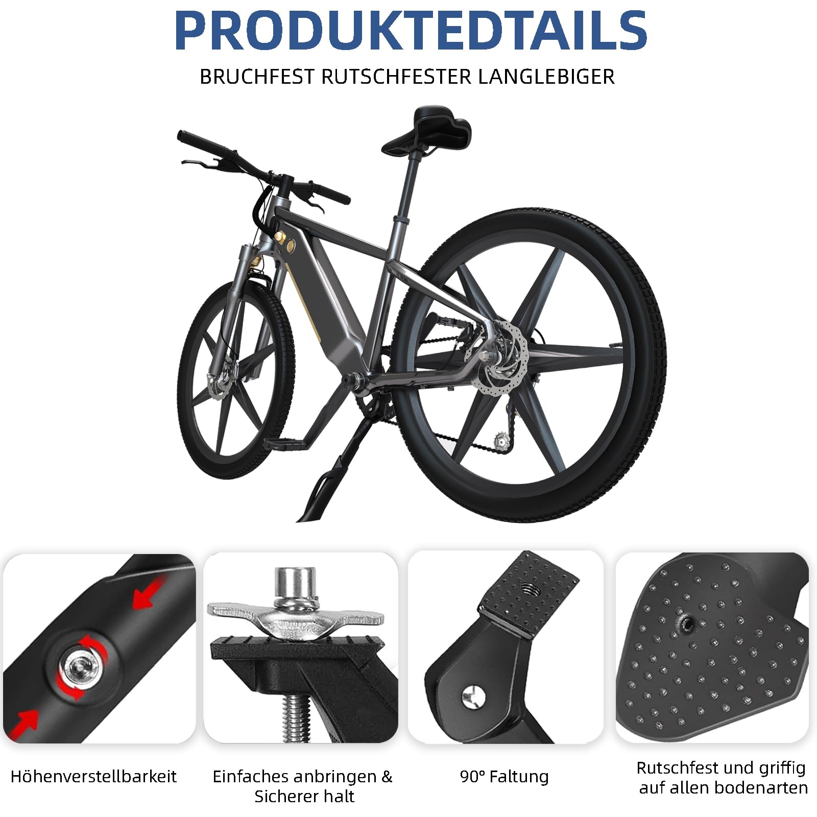 Support De Vélo Universel RFR – 24 à 29 Pouces – Aluminium Noir – Neuf