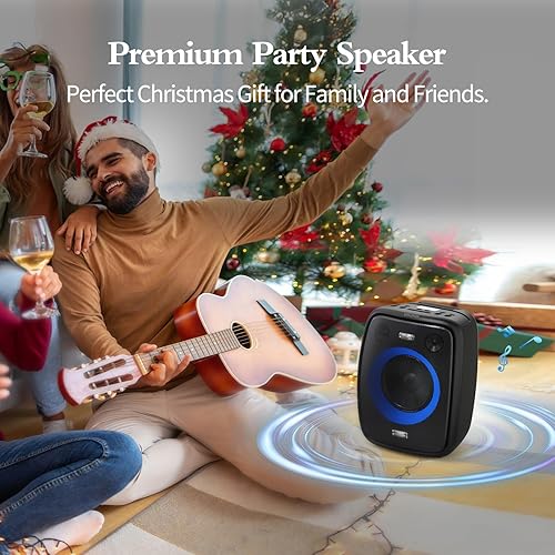 Miniatura 9 de DOSS PartyBoom - Altavoz Bluetooth fuerte con sonido estéreo de 60 W, sistema de 2.1 canales, graves intensos, espectáculo de luces, diseño a prueba