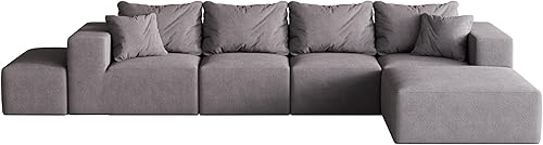 Miniatura 5 de Modular Sectional Sofa Set 132in L Shaped Couch, Boneless Cloud Couch Convertible Sectional Couches Sofa with Pillows, Living Room Furniture Sets