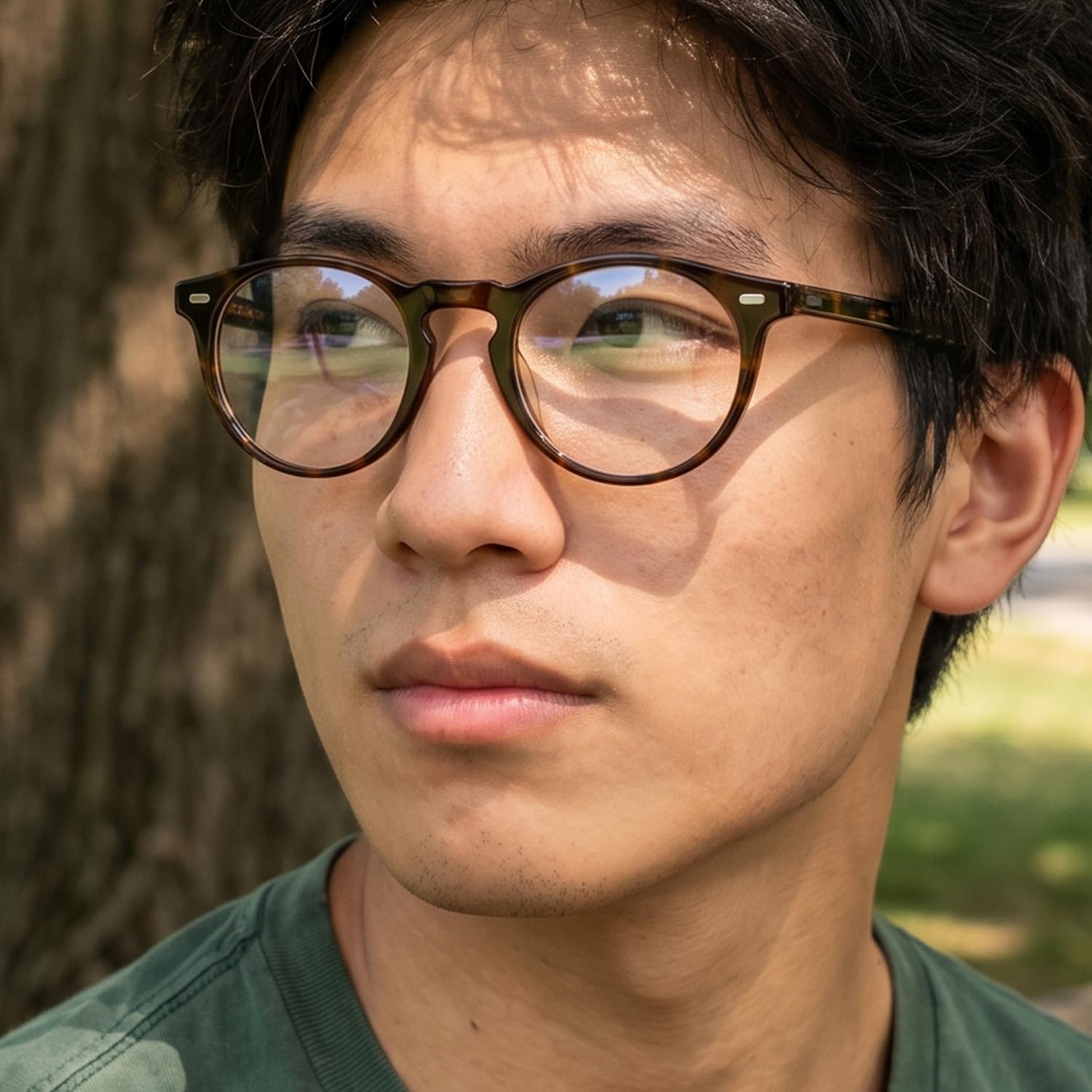 Vintage Round Eyeglasses Unisex Handmade Acetate Circle Rim Glasses