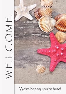 Welcome We're Happy You're Here!: Visitor Guest Book Sign in for Airbnb, Vacation Home, Lake House, Beach Home, Cabins & More / Rustic Seashell Design