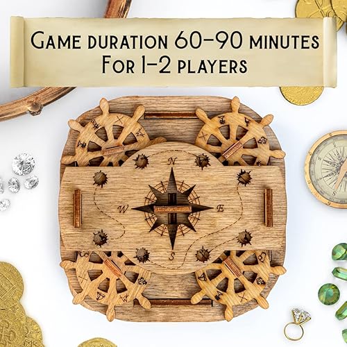 Miniatura 2 de iDventure Cluebox – Davy Jones Locker – Juego de Escape Room – Caja de rompecabezas – Caja de regalo – Rompecabezas de madera 3D para adultos –