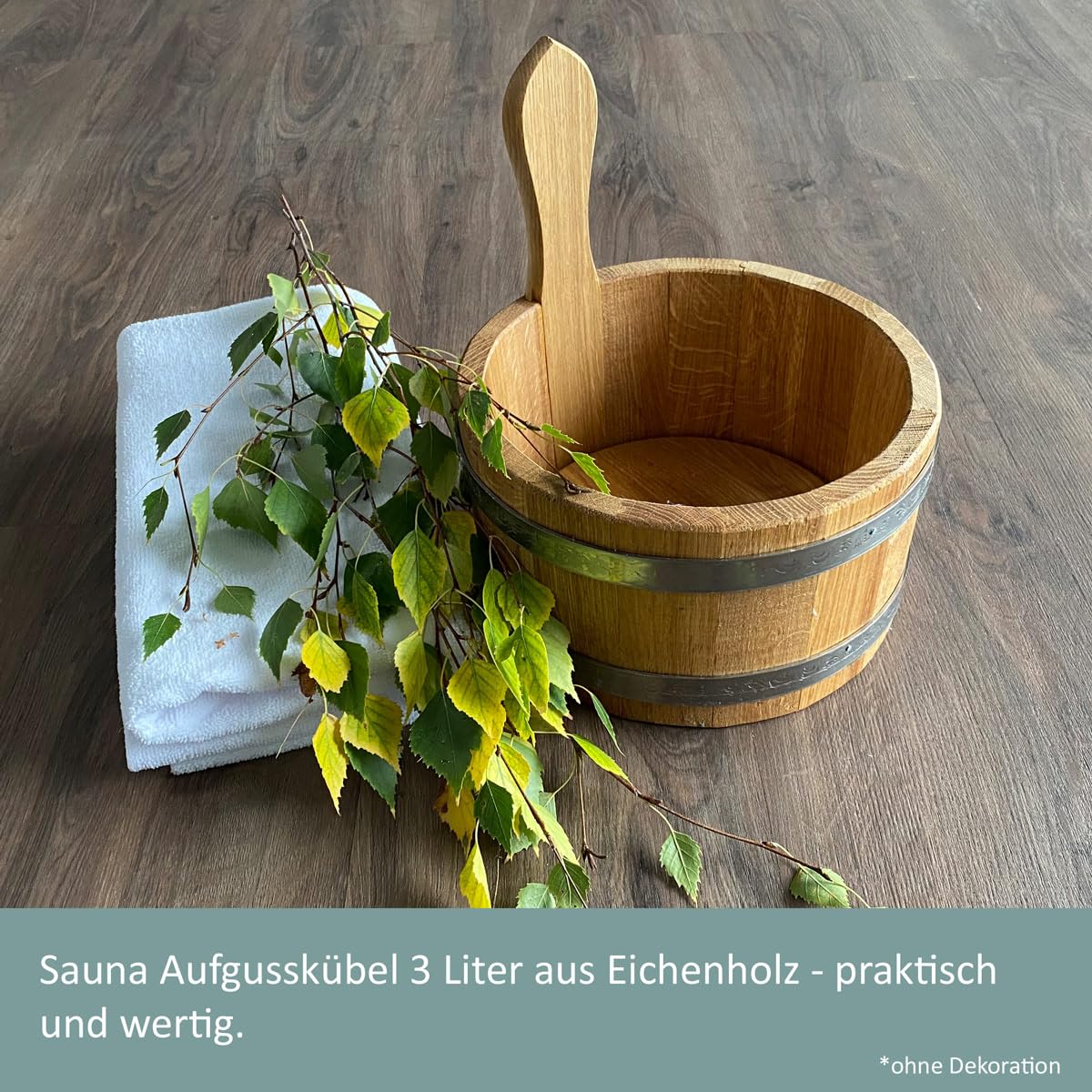 Waldmeister Sauna Aufgusskübel Eiche 3L Saunakübel Holzkübel Eichenkübel Kübel
