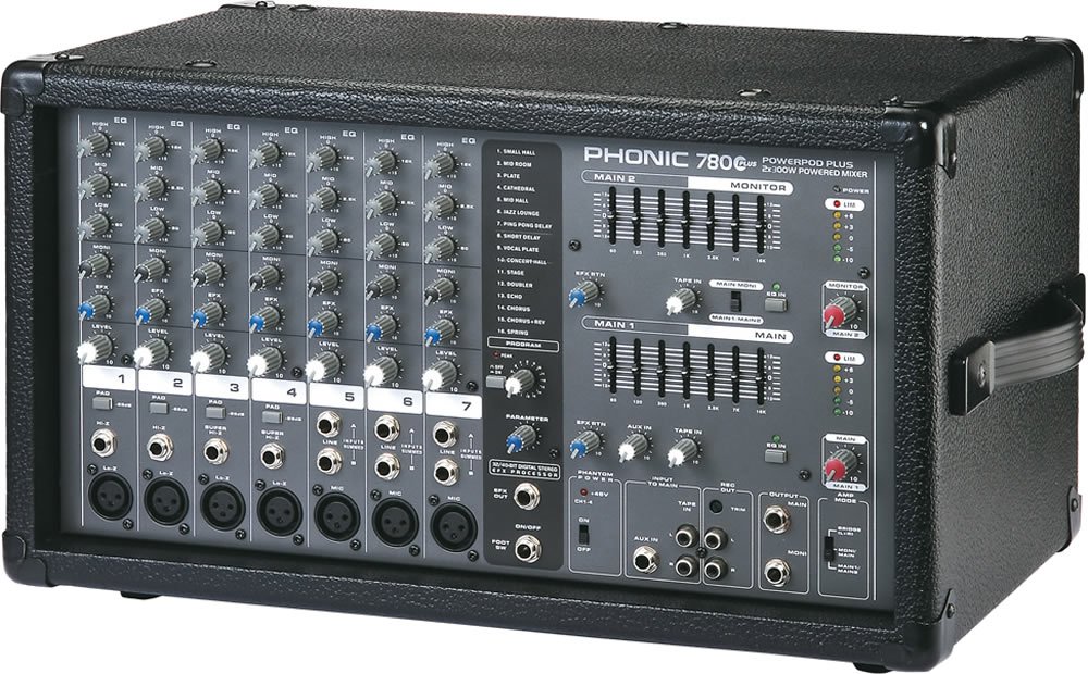 7ch パワードミキサー Phonic powerpod 780 plus Restock Phonic Powerpod 780 Plus 2X300W 7-Channel Powered