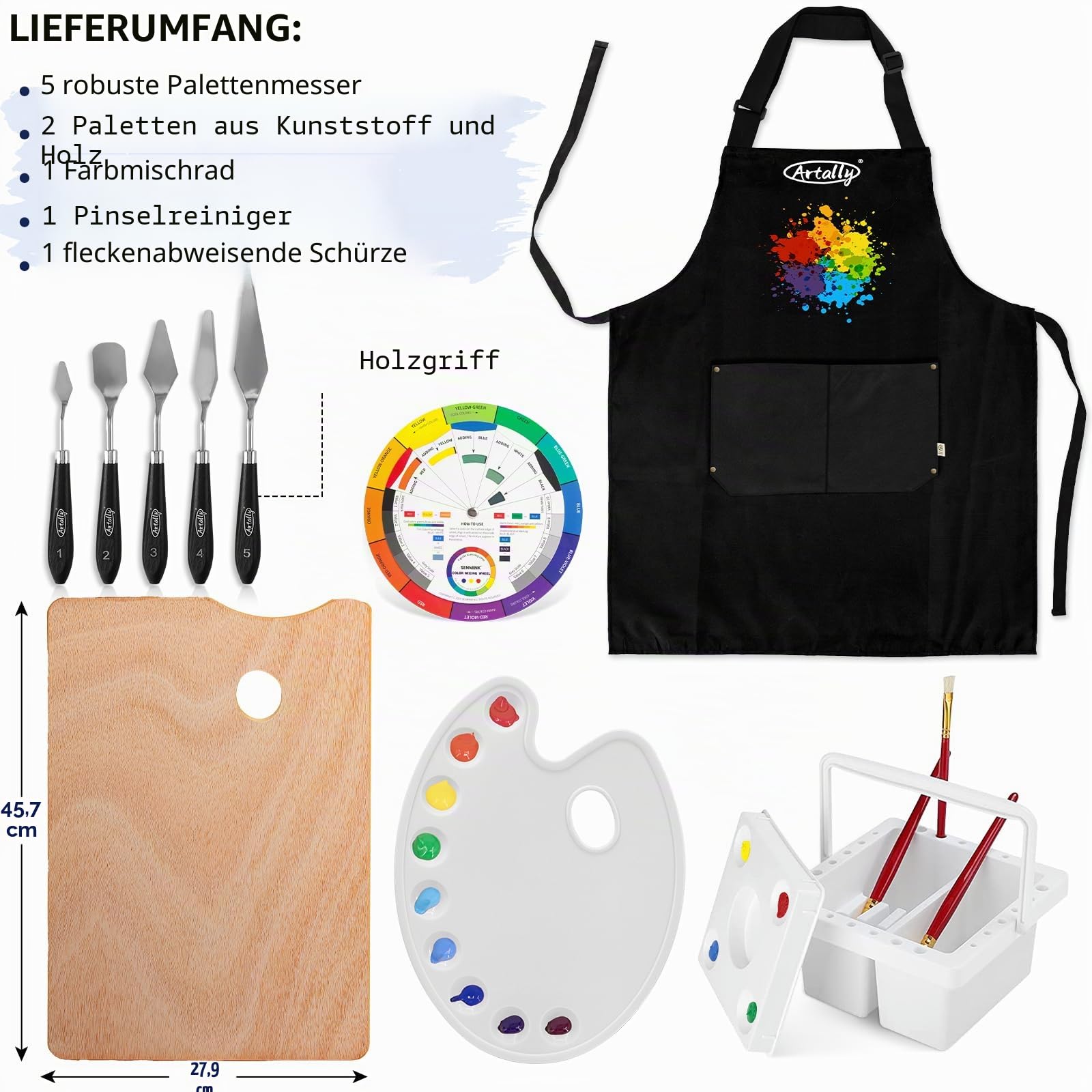 188-teiliges All-in-One-Kunstmalerei-Set mit französischer Staffelei, 96 Acryl-, Aquarell- und Ölfarben-Set, komplettes Malset für Erwachsene, Künstler, Anfänger