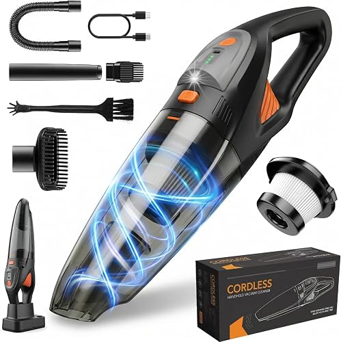 EASYPAL GV09 Handheld Vacuum Cordless 25000Pa, 45 Min Runtime, LED Light & HEPA Filter for Car, Home & Pet Hair EASYPAL GV09 Handheld Vacuum Cordless 25000Pa, 45 Min Runtime, LED Light & HEPA Filter for Car, Home & Pet Hair