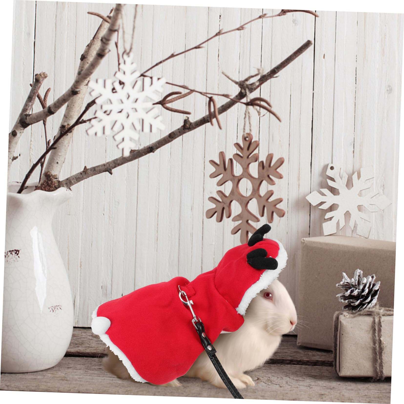 Didiseaon 3Pcs Maiale Riccio Vestito Petto Cincillà Rosso Christams Ratto Vacanza Corda Furetto Gatto Per Con Piccolo Cucciolo Coniglio Cappello Cinghia Bunny Antler Criceto