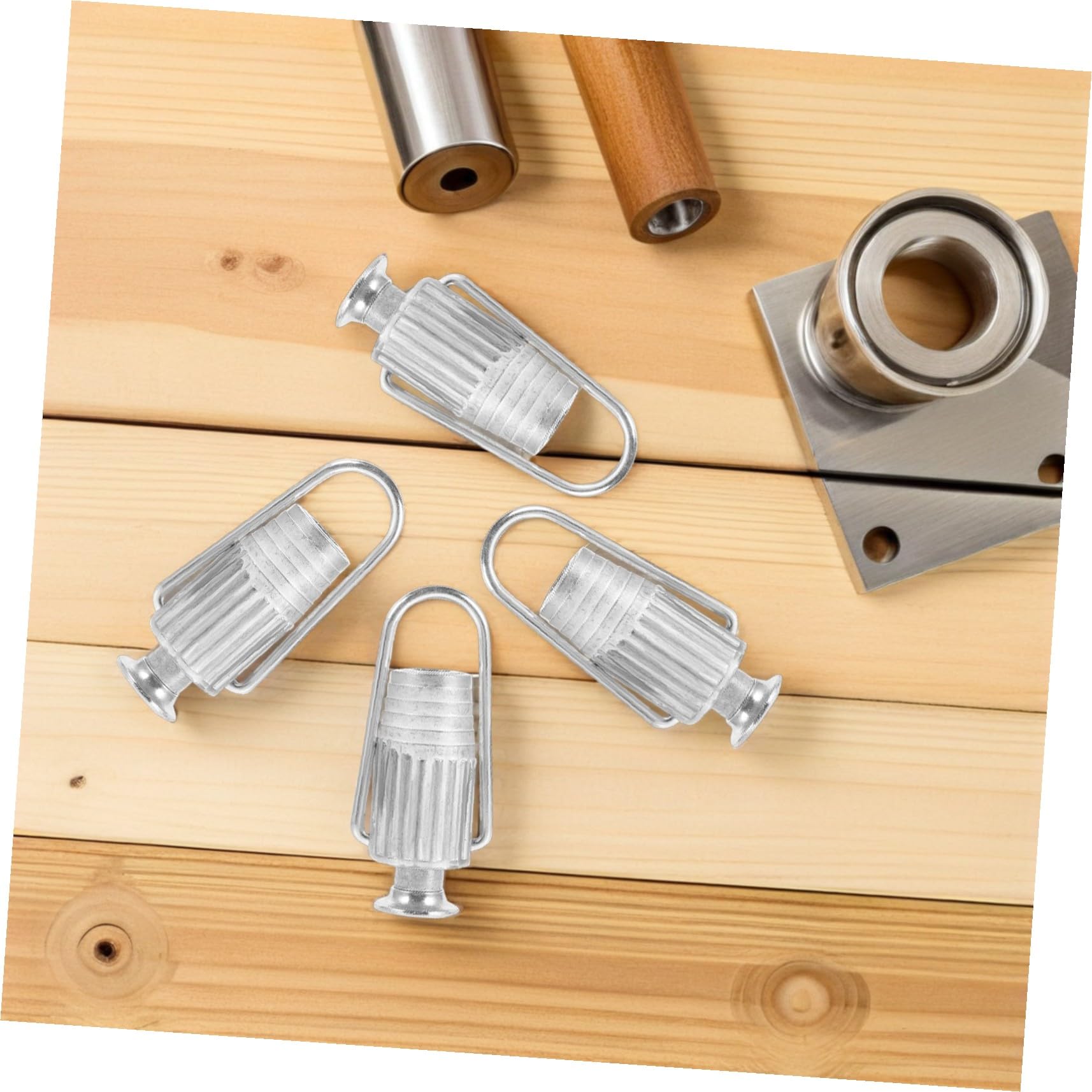 5 Stück-Pack Wäscheleinenspanner aus Aluminiumlegierung für Seilsets | Silber, für Kleidung und Bettlaken, Leicht und Kompakt, für Camping und Reisen