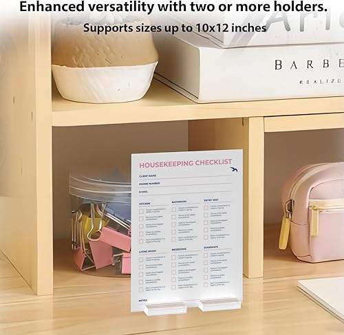 Miniatura 9 de 12 soportes para tarjetas de lugar para mesa, 2 pulgadas de acrílico transparente, soporte para tarjetas de identificación de números de mesa,