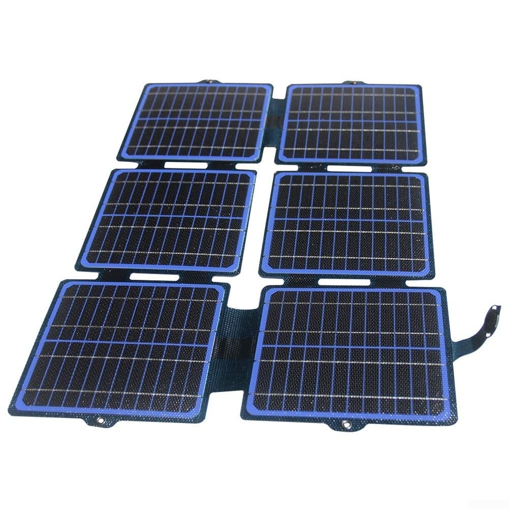 Cargador de panel solar plegable de 30 W con QC3.0 y PD3.0, ETFE monocristalino IPX6 impermeable energía portátil para camping, senderismo y aventuras al aire libre (30 W - azul - tipo C)