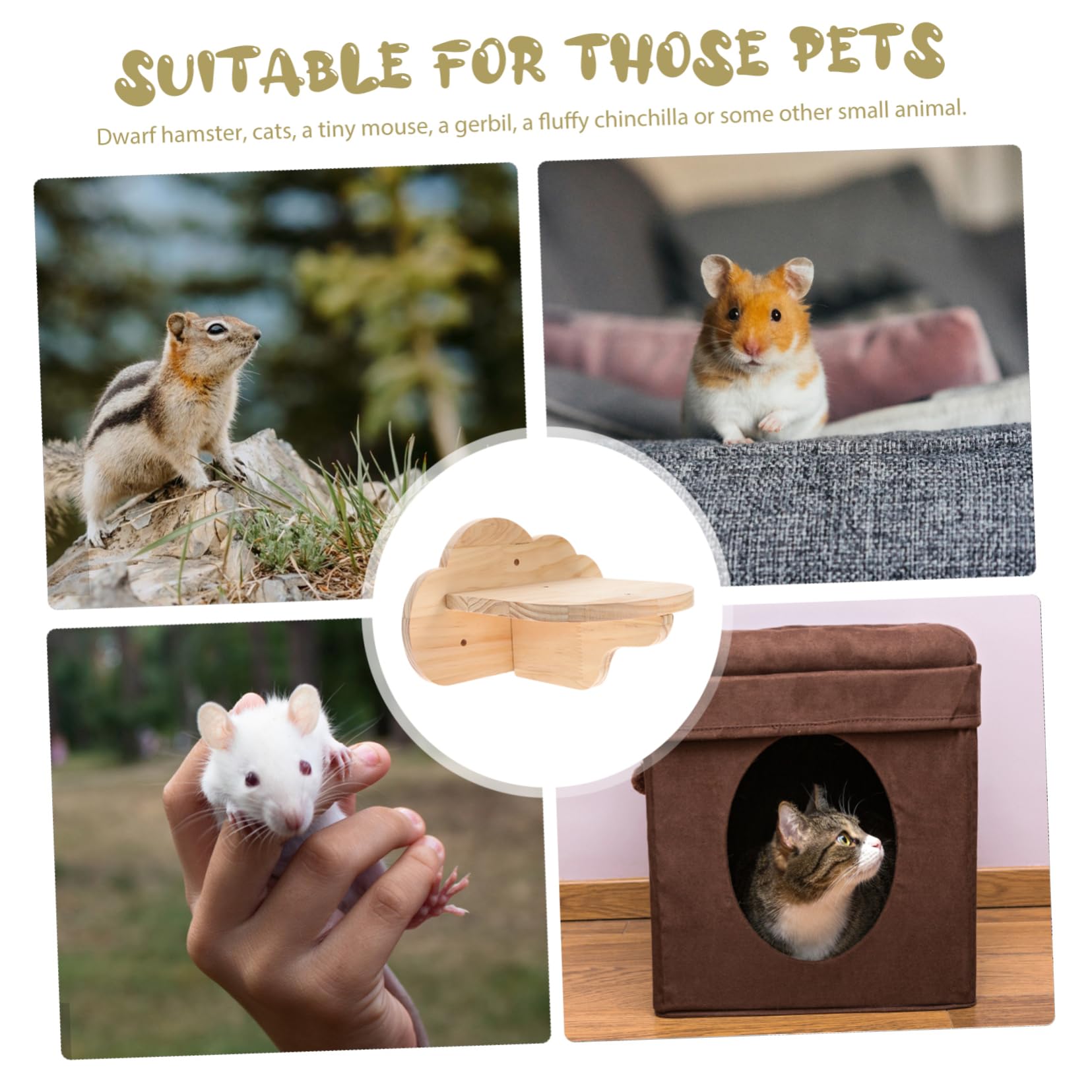 Cat Tree Piattaforma Multi-livello, Arrampicata Regolabile in Legno | Criceti e Altri Animali Domestici, Uso Indoor, Supporto per Salti, Accessori per Proprietari