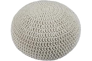 Round Knitted Ottoman Pouf Bean Bag Chair