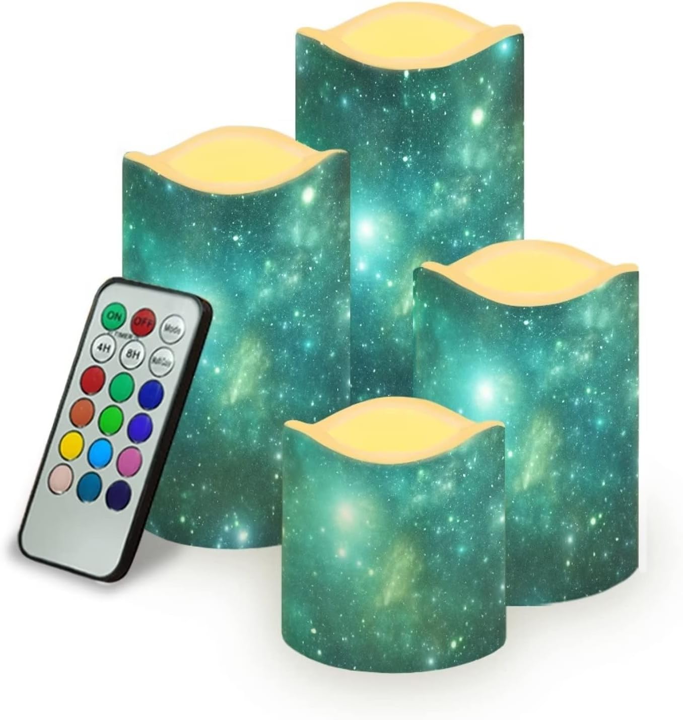 Yzaoxia Universe Galaxy Battery Operated Candles Flickering