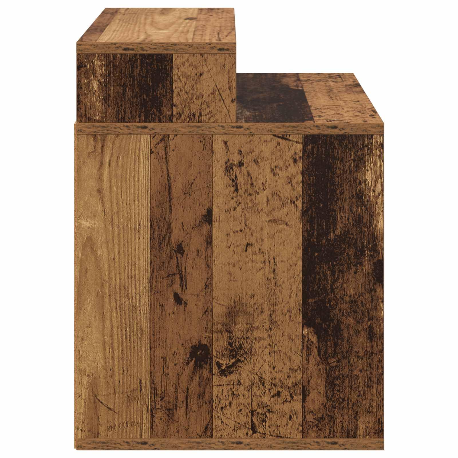 Casetta per gatti in legno di vecchio legno, 42,5 x 40 x 53,5 cm, compatta e stabile, per soggiorno, interni per gatti, con kit di montaggio, ideale per graffi, arrampicata, giochi e cura