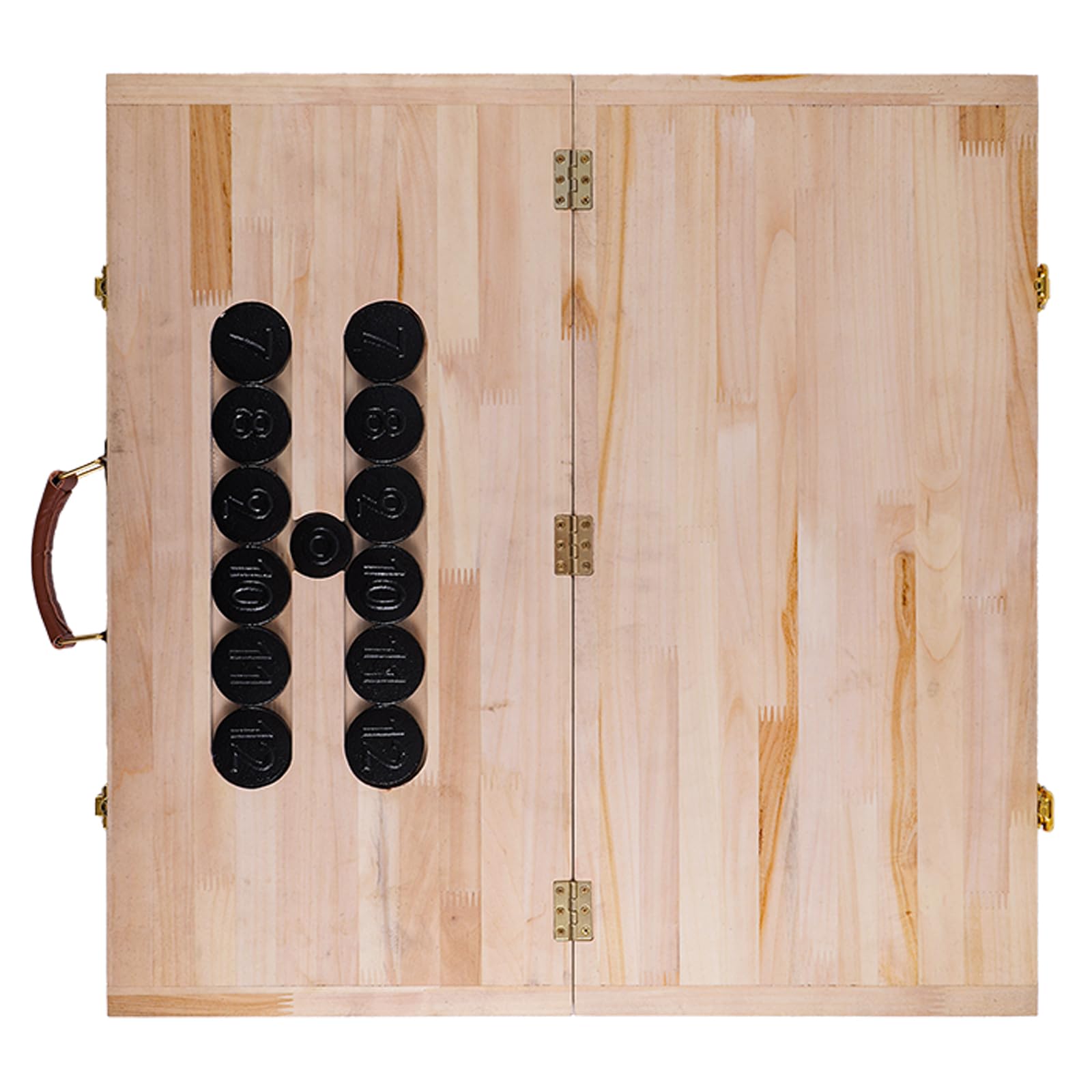 Lawn Outdoor Family Game Wooden Breton Palet Board Game Solid Wood Gaming Board Cornhole Board with 12 Metal Discs Palet Breton Game Set Backyard Games