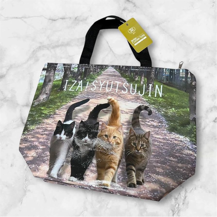 econeco 激レアクッションリップスィックハンドメイドエコネコ エコバッグ ディー BABY CAT 猫 ネコ Lサイズ ブルー