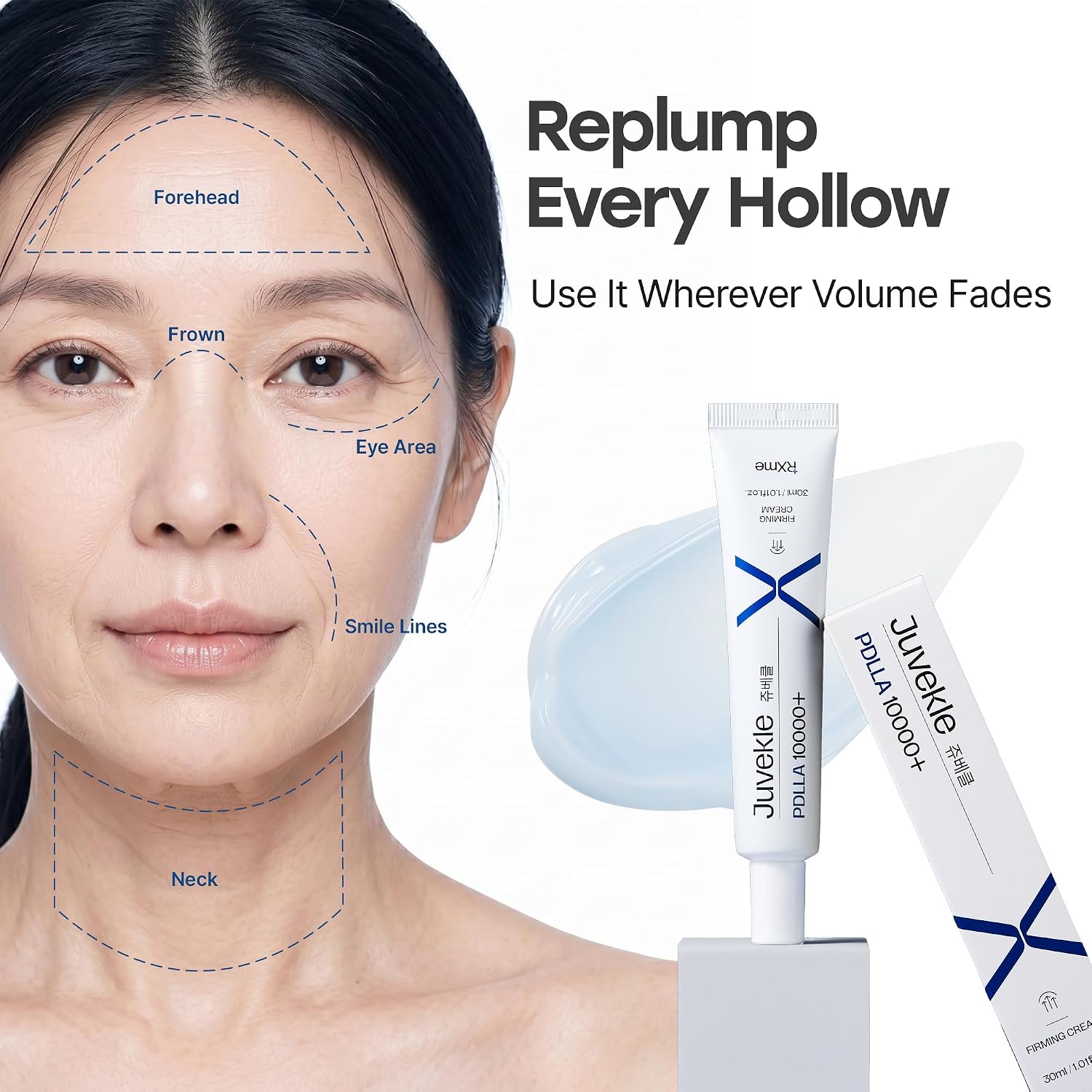 Juvekle Korean Pharmacy-Distributed Firming Cream – PDLLA + Volufiline 10,000ppm Moisturizer for Plumped, Voluminous-Looking Skin – Clinically Tested, Suitable for Sensitive Skin 30ml/1.01 fl oz