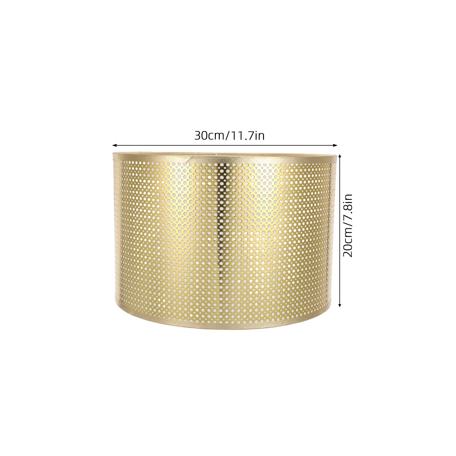 PLAFOPE Paralume Oro Attacco E27, Forma a Tamburo, Diffusore di Luce Morbida per Lampada da Tavolo e Lampada da Terra, Design Classico Artistico per Ambiente Domestico