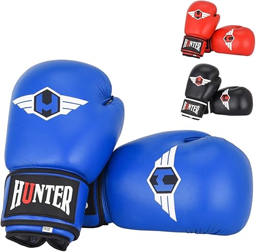 HUNTER Guantes de boxeo guantes Muay Thai guantes de saco de boxeo guantes de Sparring guantes de bolsa pesada guantes de boxeo para hombres mujeres