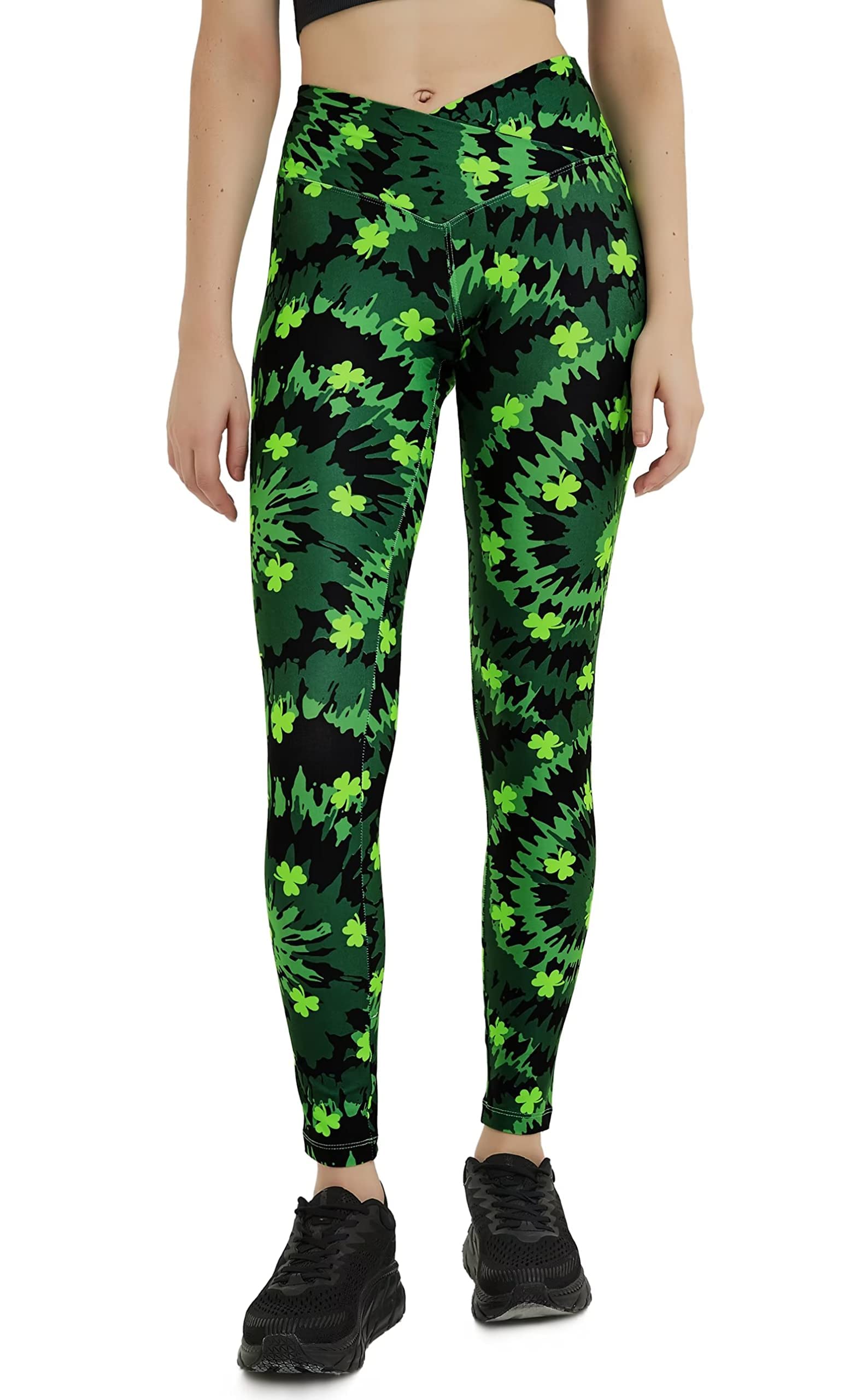 sissycos Women's Christmas Halloween Crossover Leggings High Waisted
