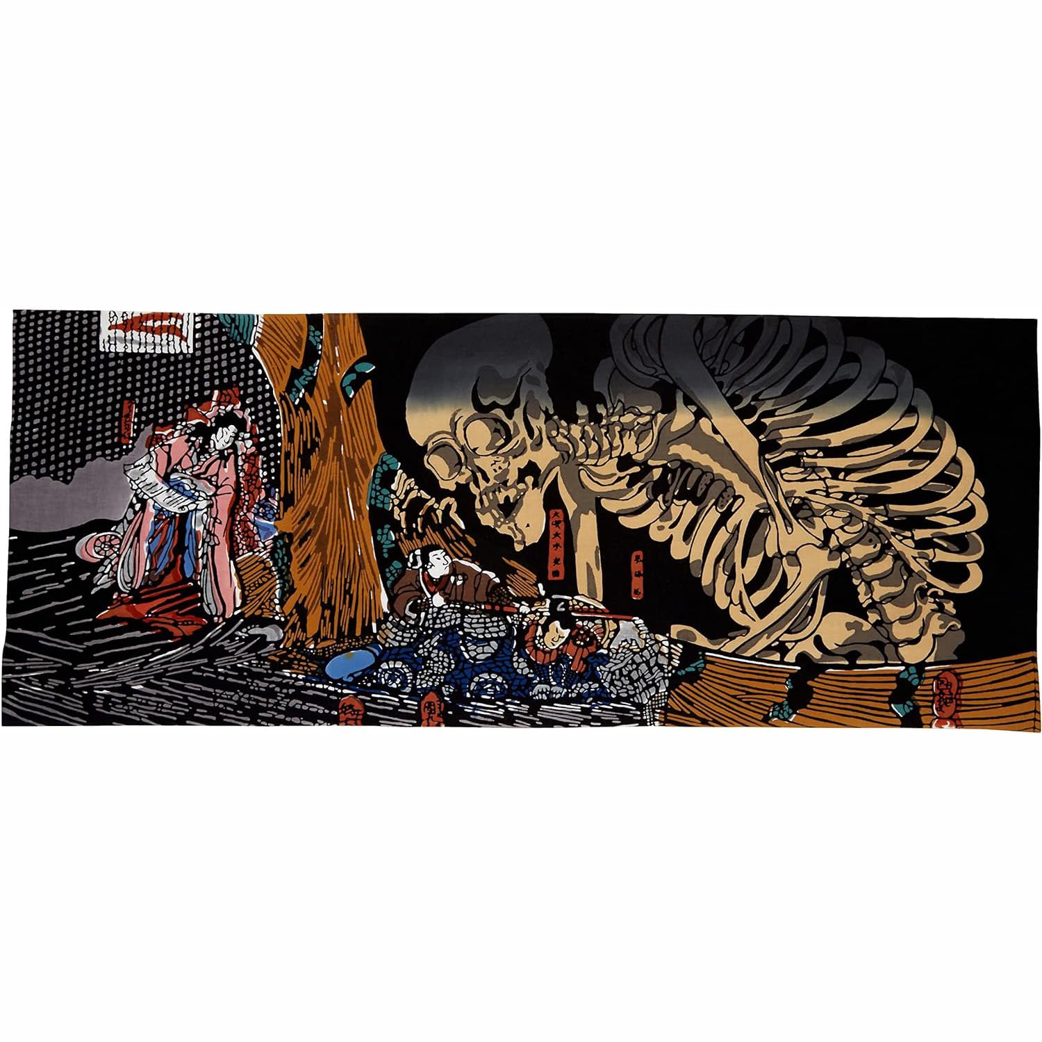 Tenugui Tête de Mort Soma n'Furudairi serviette coton japonais motif