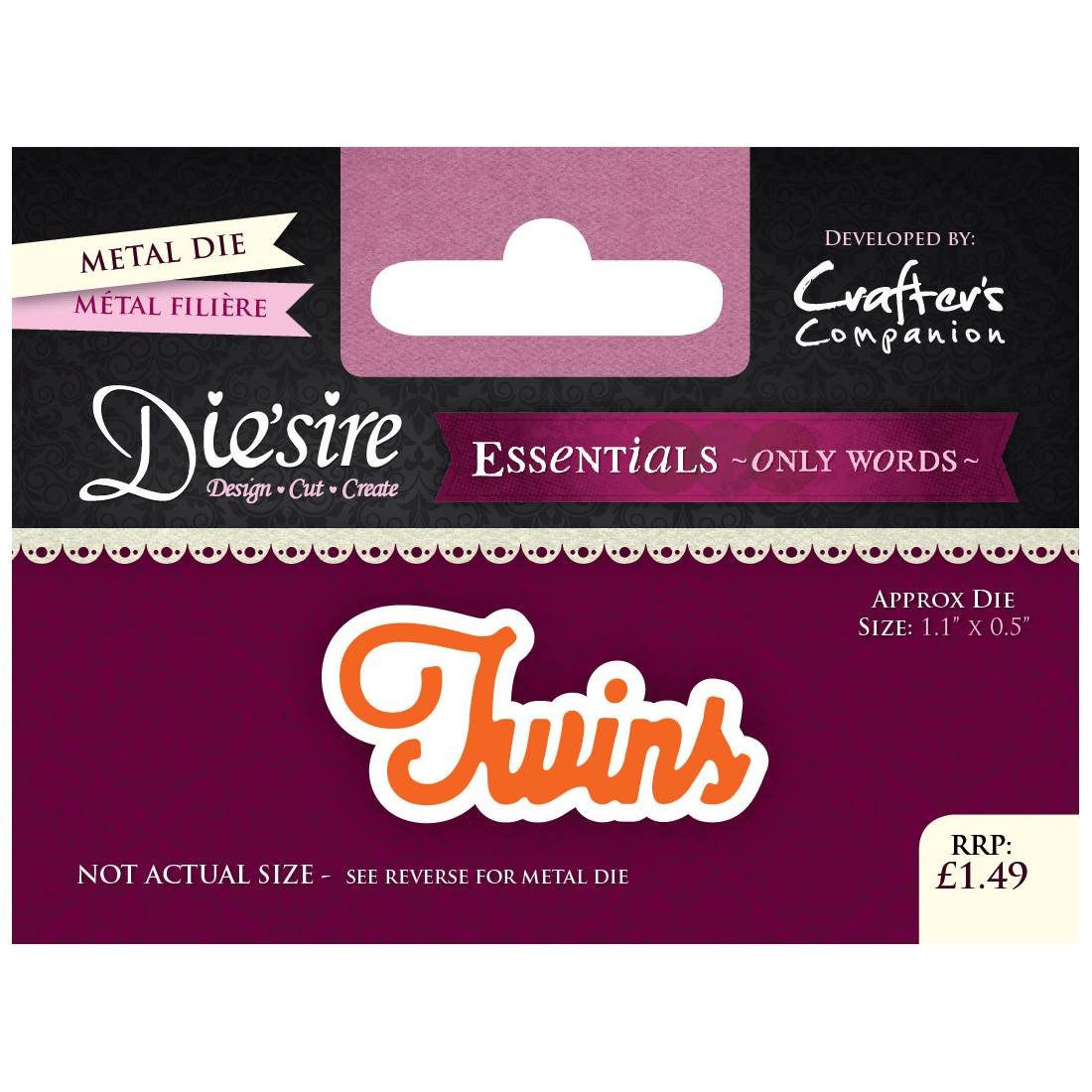 Crafter's Companion Twins " Diesire Essentials Only Words, Purple