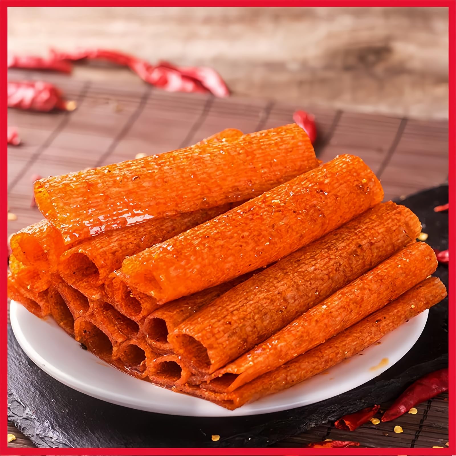MKSDDF-Latio 80g*2 Snacks chinos especiales tiras picantes Snacks chinos latio picante gluten clásico infantil