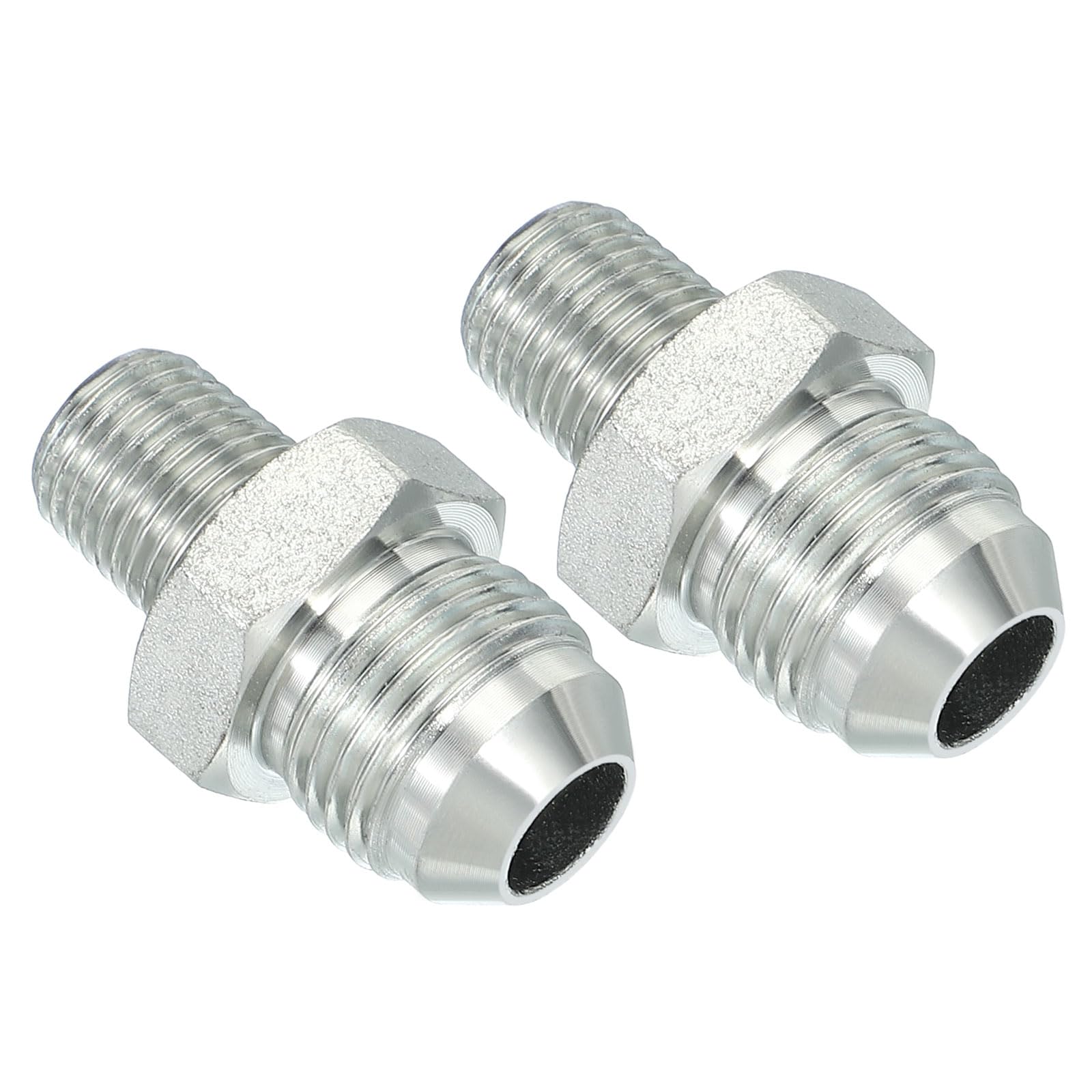 PATIKIL Pipe Adapter Connector 3/4" Male 74 ° Flare JIC x 1/4" Male R Pipe Fitting 2 Pcs Oil Feed Restrictor Fitting Hydraulic Connector for Oil Steam Water Pipelines System