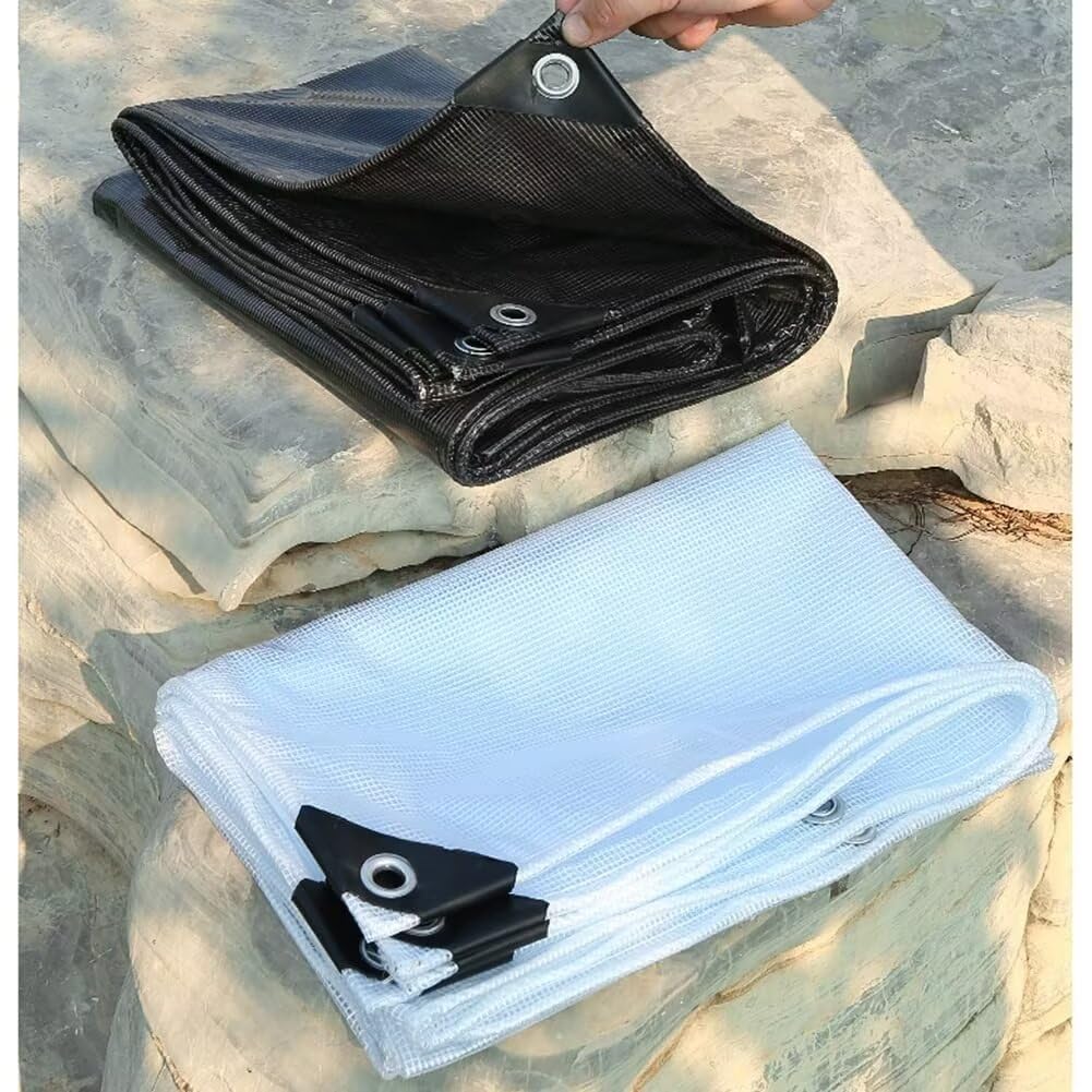 Lona impermeable C de 1,1 m x 4,4 m, 220 g/m², de piel resistente, para caravana y lona multiusos para exteriores, camping, jardinería y protección de equipos