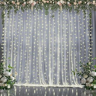 Party Propz White Net for Decoration with Fairy Light - 5 Pcs Backdrop for De...