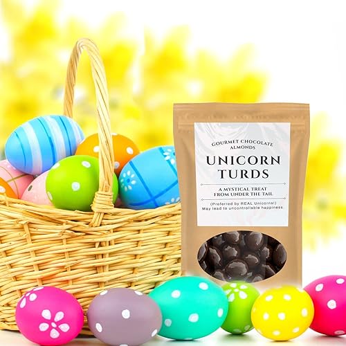 Miniatura 3 de Unicorn Turds - Almendras de chocolate oscuro – Regalos de dulces gourmet para niños cestas de Pascua – Regalos de unicornio para niñas, rellenos de