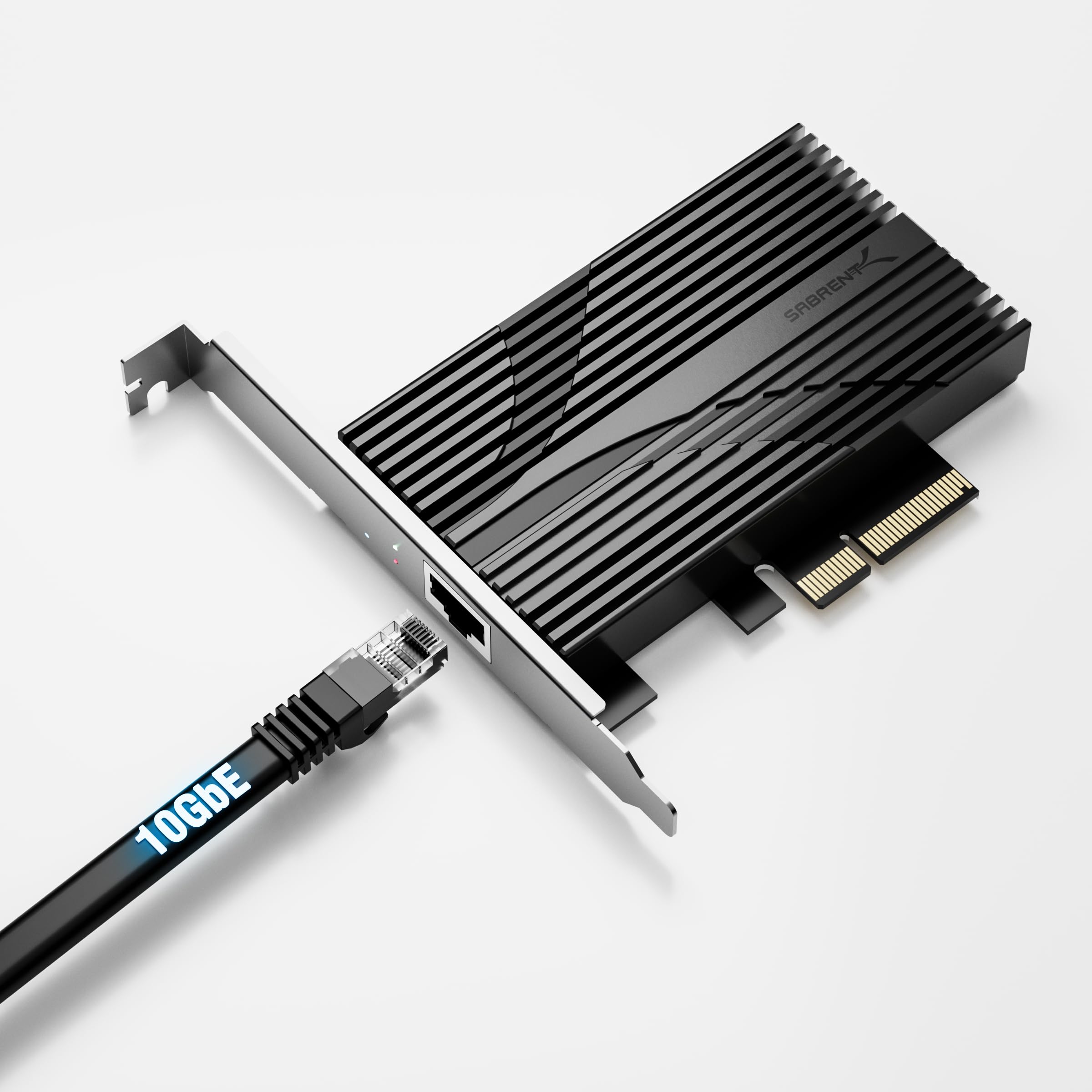 SABRENT 10 Gigabit Ethernet PCIe Network Adapter – PCIe 3.0 x4 Card, Aluminum Heatsink, Backward Compatible with 5GbE/2.5GbE/Gigabit/Fast Ethernet, Fits x4/x8/x16 Slots, Status LEDs (NT-10PE)-image-24