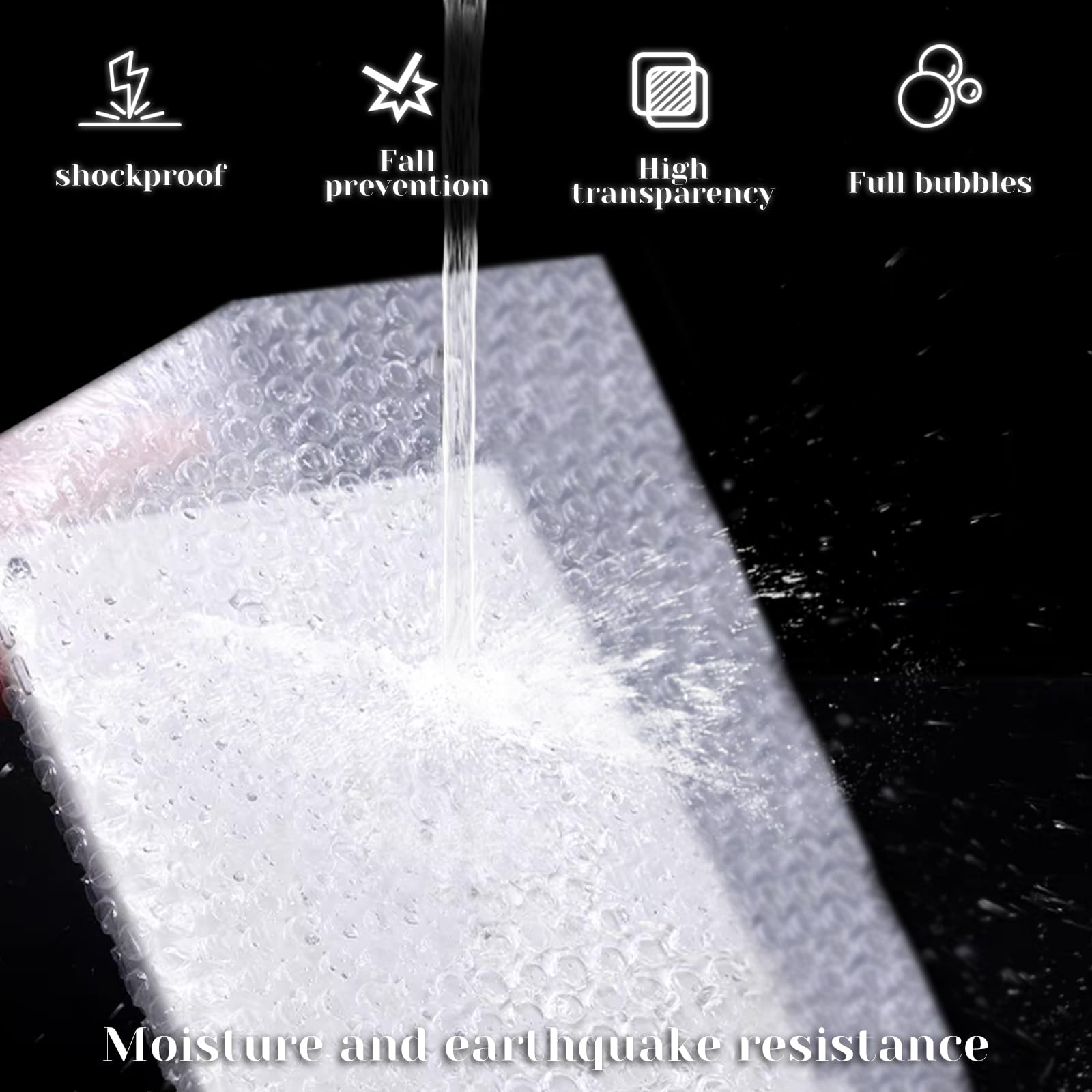 50 bolsas de plástico de burbujas, bolsas transparentes de 15,2 x 20,3 cm, materiales de embalaje para artículos frágiles, mangas de burbujas para embalaje y envío
