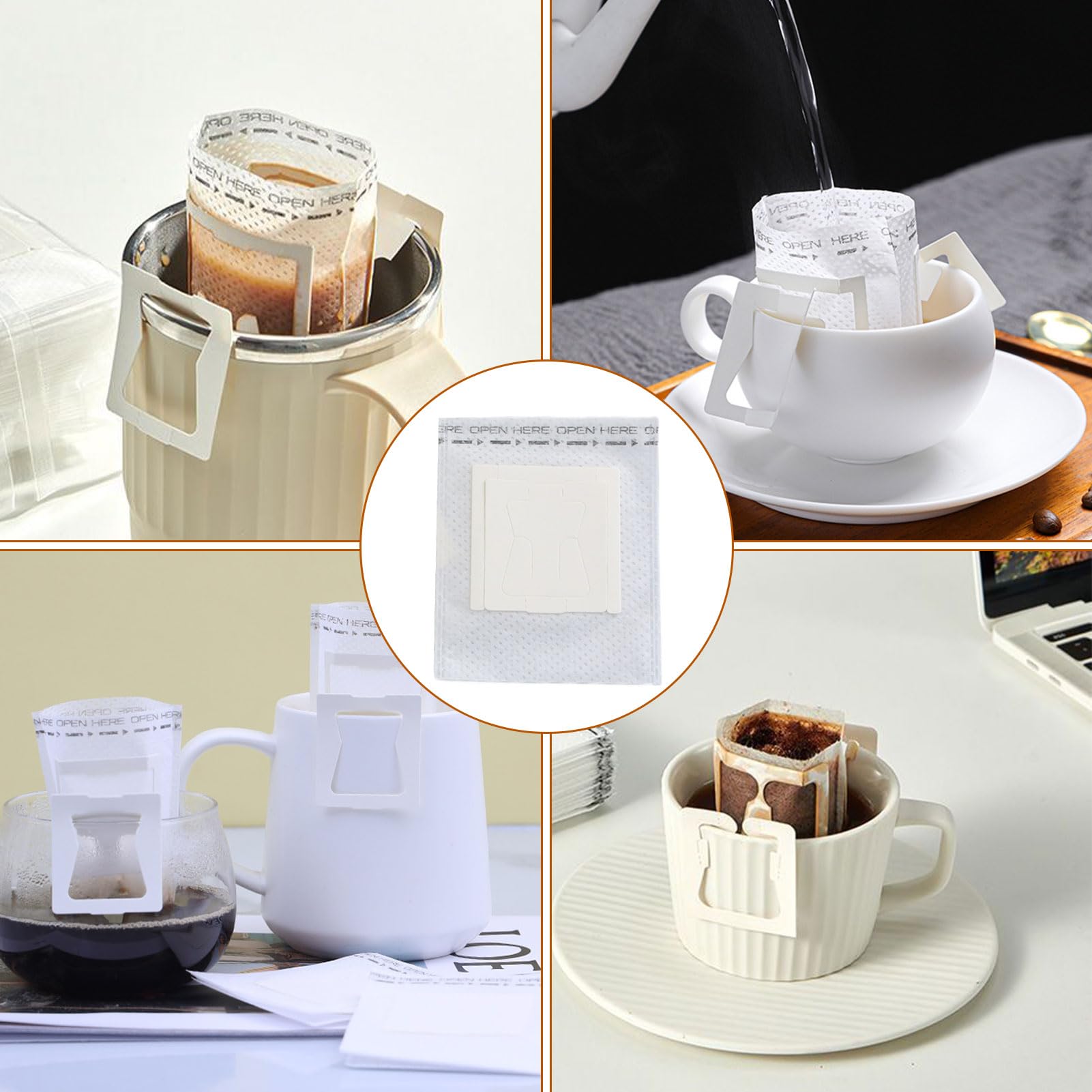 Kaffee Filter,30 Stck Drip Coffee Bag,Tragbare Kaffee Papier,Kaffeefilter  Camping,Camping Kaffeefilter,Hngende Ohrtropf Kaffeebeutel fr Meisten  Tassen,Klappbar fr Zuhause,Reisen,Camping,Bro(Wei) : Amazon.de: Kche,  Haushalt & Wohnen