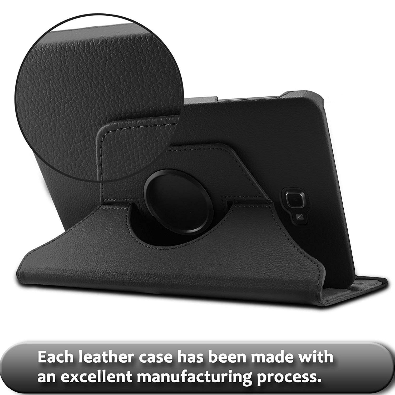 Caseous 360 Degree Rotating Stand Synthetic Leather Folio Flip Cover for Samsung Galaxy Tab A 10.1 inch SM-T580/T585/T587 (Black) — Amazon image 7
