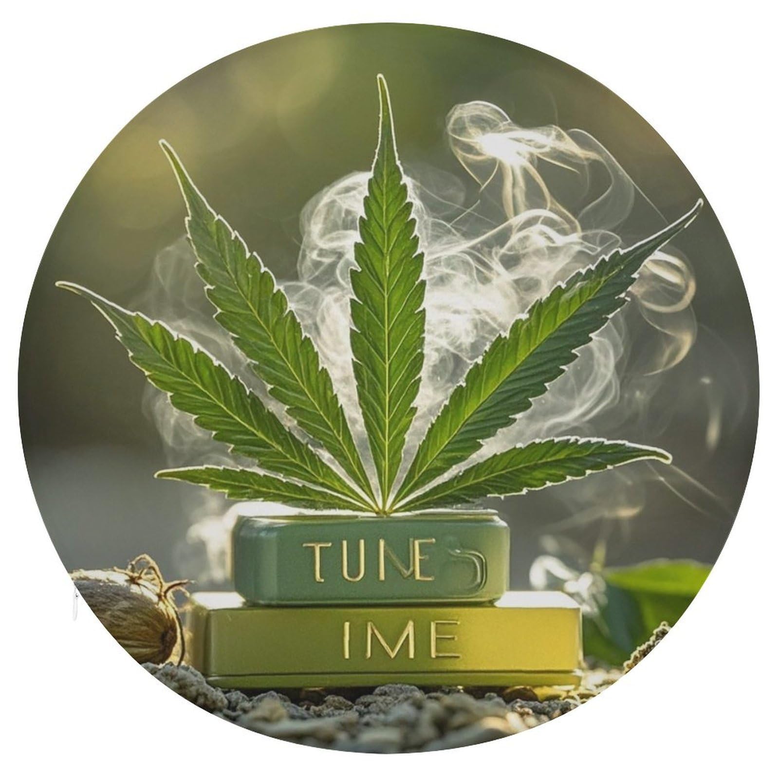 FekiLoot - Marijuana Chair Cushion Round Cushion Memory Foam Round Cushion Soft Circle Pad with Removable Cover, Fashion Decorative Cushion for Bedroom Sofa Kitchen Office