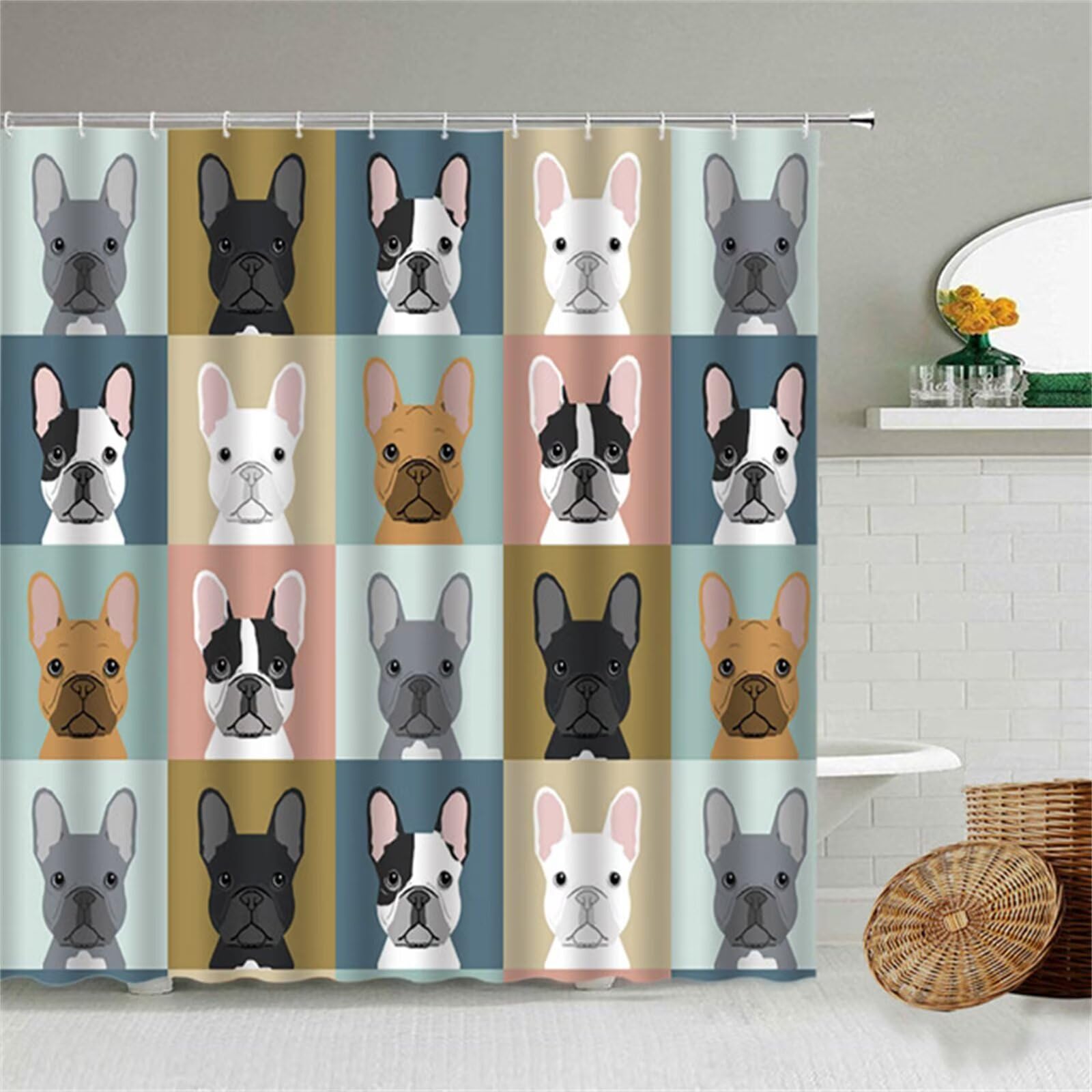 Rideau de douche anti-moisissure 120x200 cm avec ourlet lesté étanche