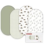 Gllquen Baby Bassinet Sheets 4 Pack, Breathable Cozy Fitted Mattress Sheet, Elastic Travel Crib Fashionable Pattern, Standard Cradle Safe Sheets for Baby Boys Girls 32x16(Forest Tale)