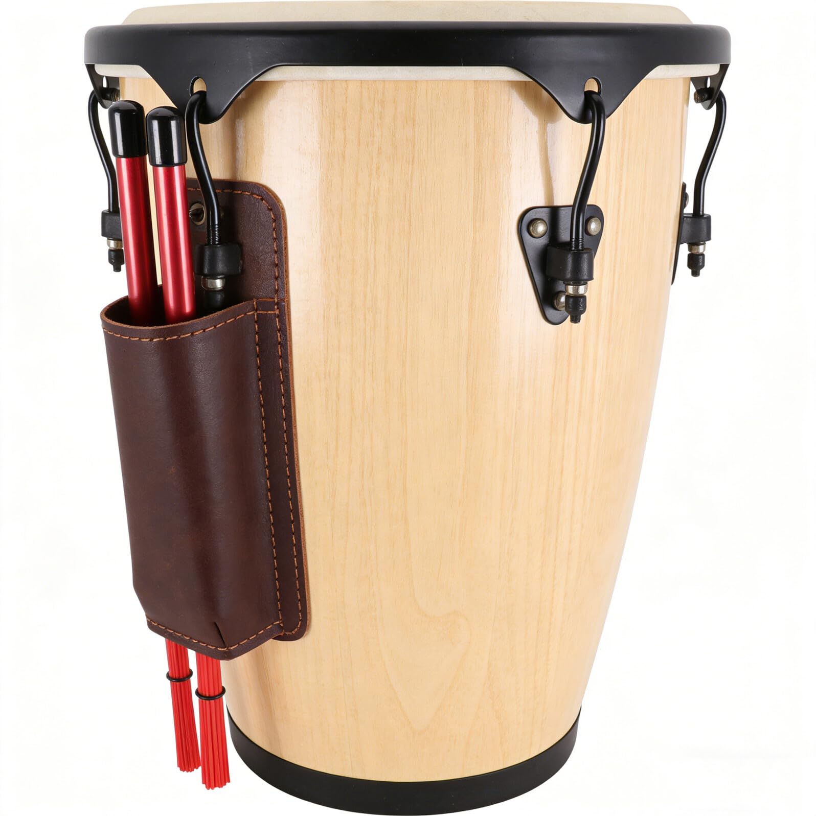 UPKOCH Jazz Schlagzeugbesen Nylonbesen mit Aluminiumgriff Rot Drahtbürsten für Jazz Cajon Percussion Erwachsene