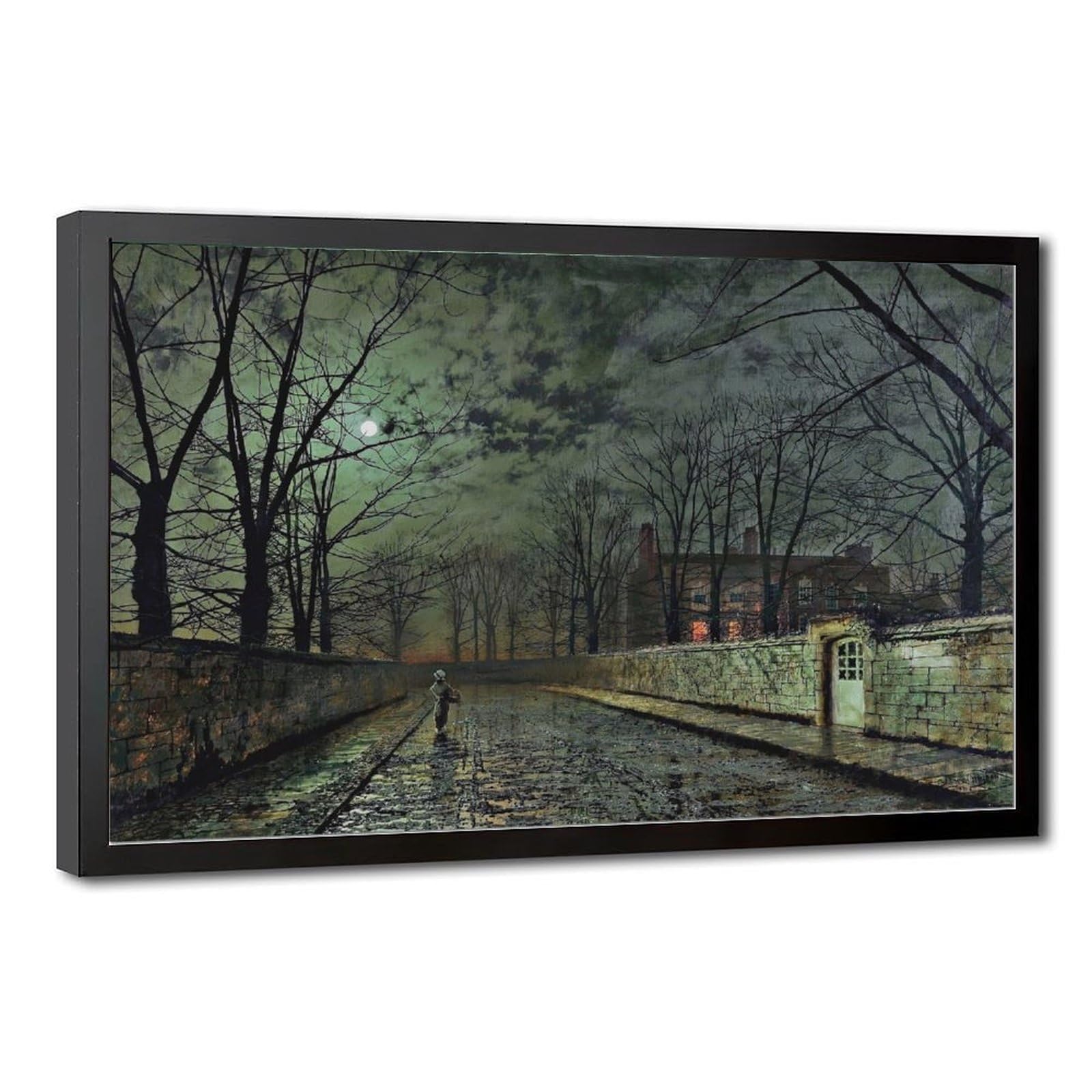 WCYB Stretched Canvas Silver Moonlight by John Atkinson Grimshaw Street Scenes Prints Posters Canvas Deco Paintings Wall Art For Office Living Room Hangabl
