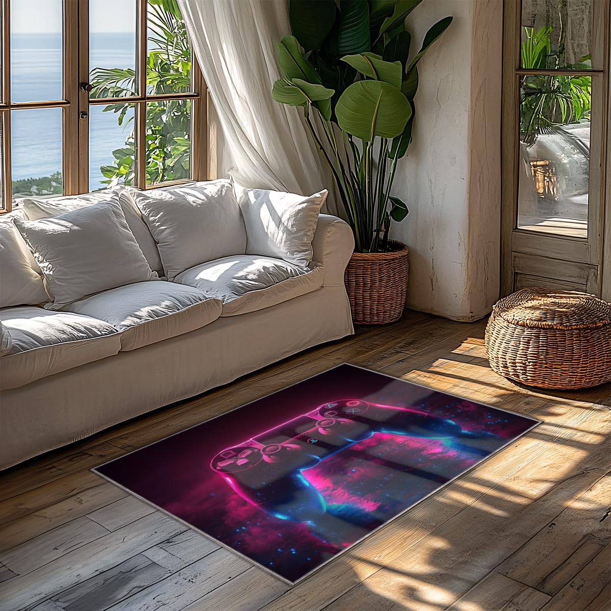 Tapis de manette de jeu pour salon et chambre lavable
