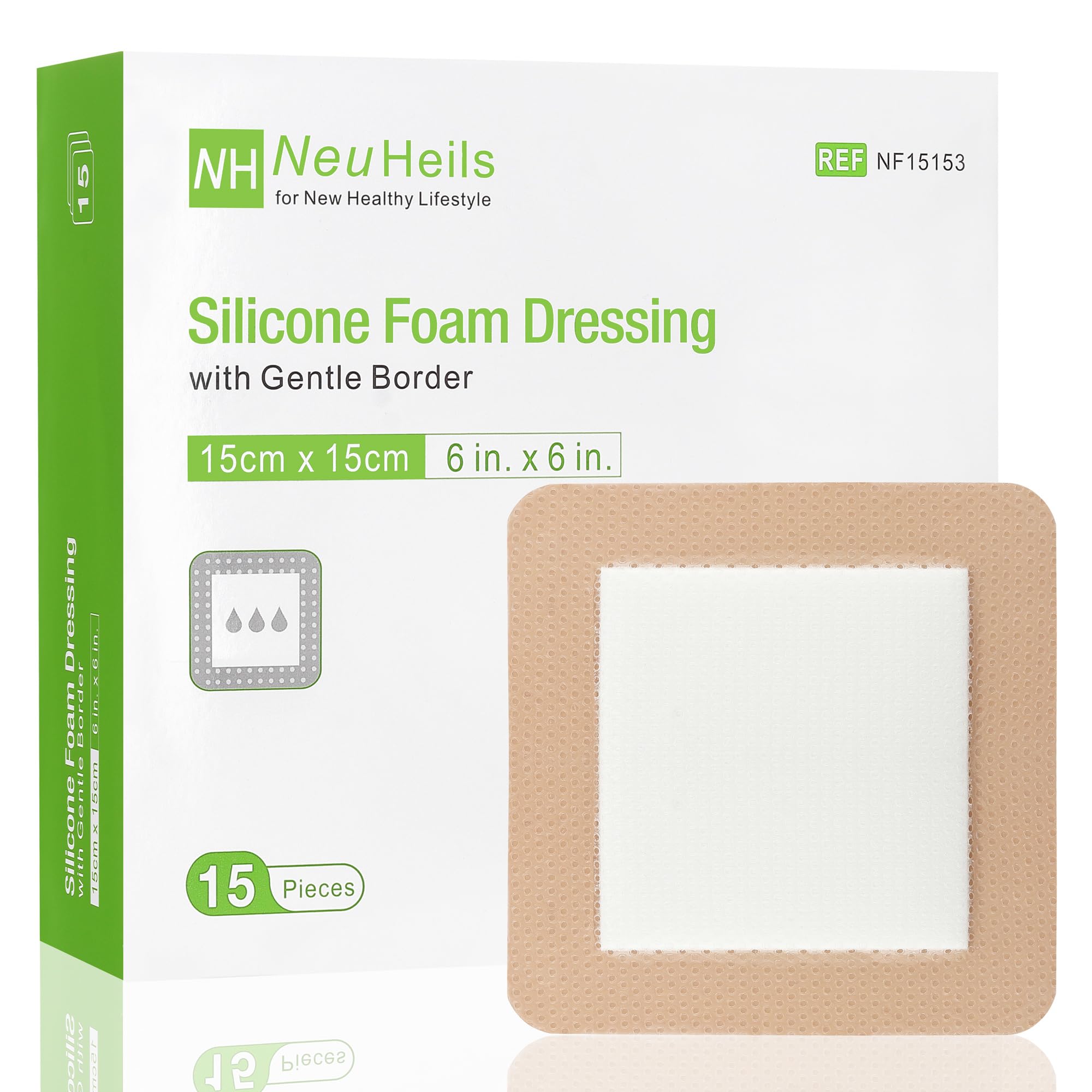 NeuHeils Border Lite Silicone Foam Dressing 2x5 Inch 20 Packs, Latex Free — Amazon image 16