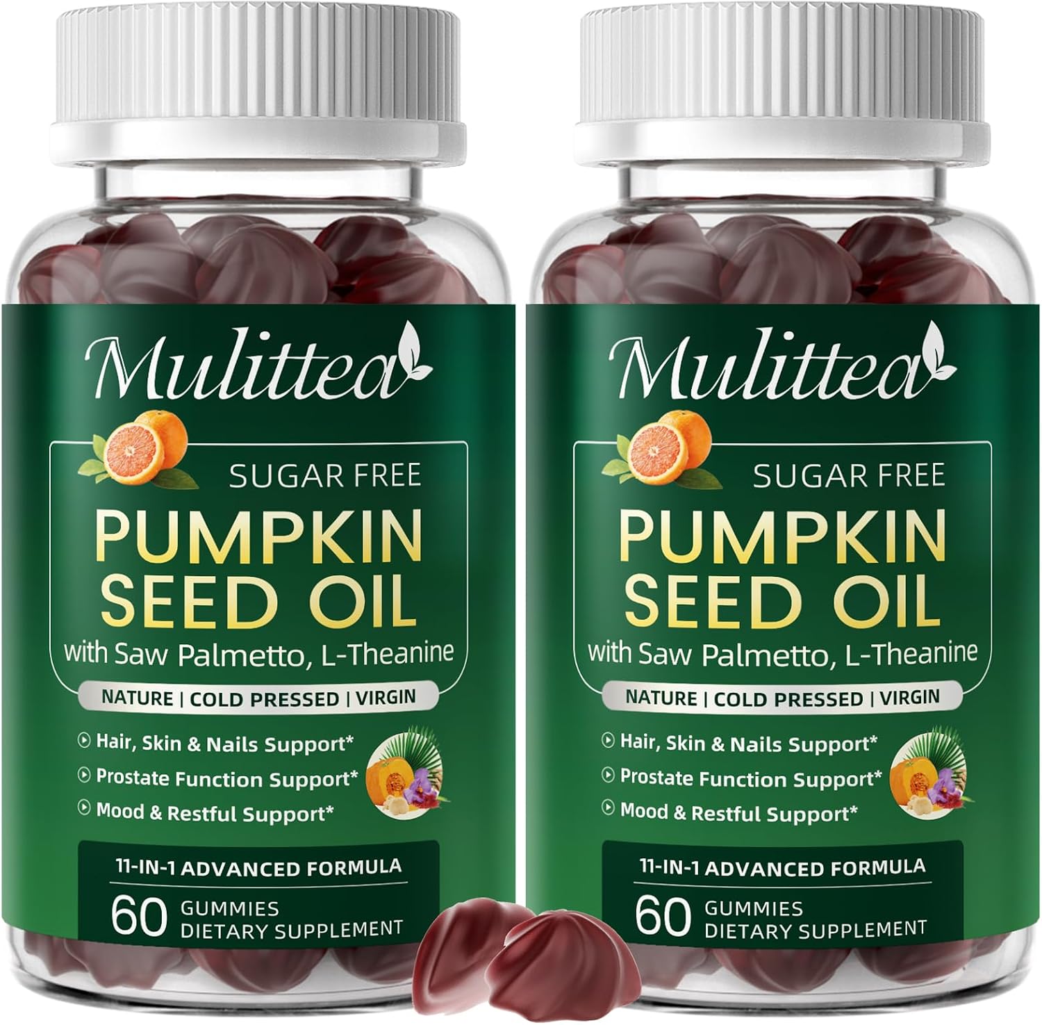 2PK Pumpkin Seed Oil with Saw Palmetto Gummies for Hair & Prostate Support*