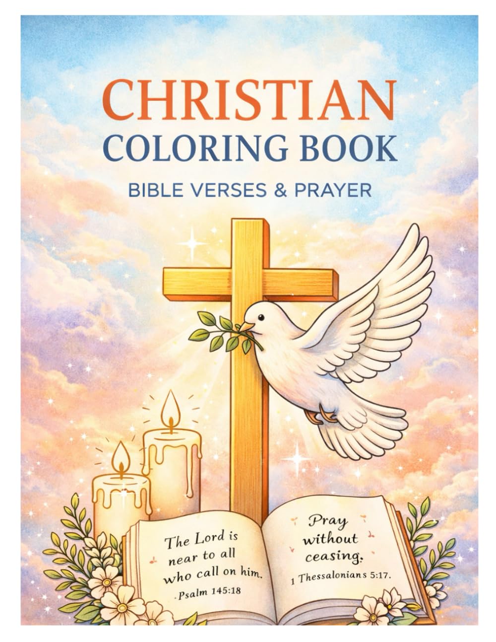 Christian Coloring Book: Bible Verses & Prayer