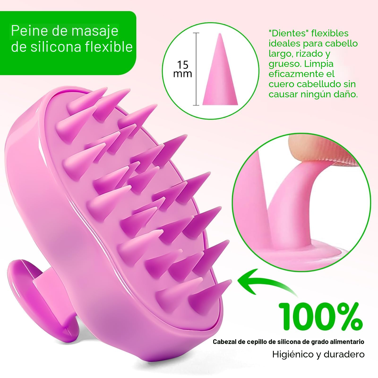 Aceite de Romero 100% puro para Crecimiento del Cabello 60ml con Masajeador de Cuero Cabelludo
