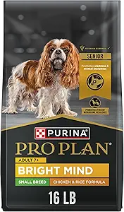 Purina Pro Plan Small Breed Senior Dog Food Bright Mind Seven Plus Chicken and Rice Formula - 16 Pound (Pack of 1)