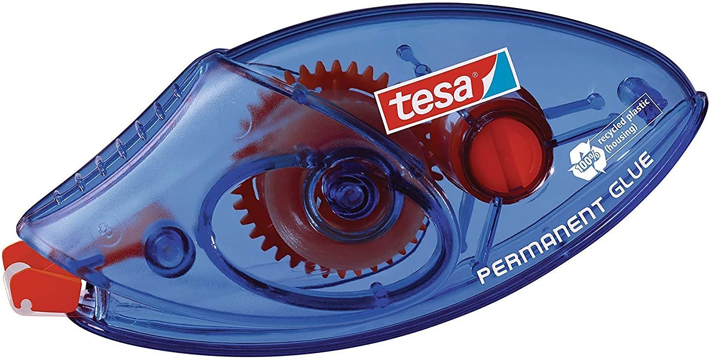 tesa® ecoLogo klej w taśmie – przyjazny dla środowiska klej w myszce – nośnik z odpornej na rozdarcia taśma PET – 8,5 m x 8,4 mm, 5pack (5x1 sztuka)